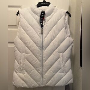 GUESS White Quilted Vest